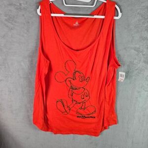 Disney Parks Mickey Mouse Red Tank Top Walt Disney World Plus 2X New With Tags